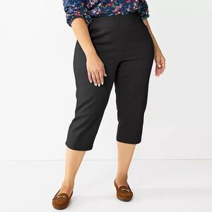 Plus Size Croft & Barrow Polished Capri Black Womens Size 16W